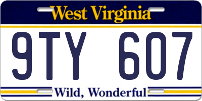 WV license plate 9TY607