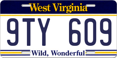 WV license plate 9TY609