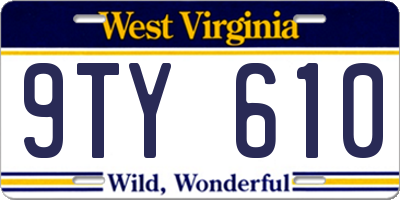 WV license plate 9TY610