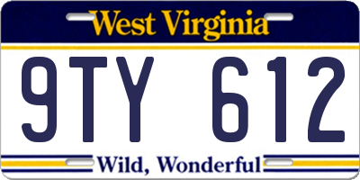 WV license plate 9TY612