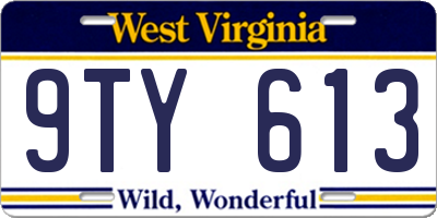 WV license plate 9TY613