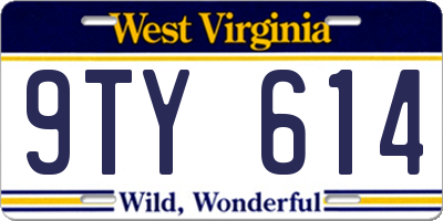 WV license plate 9TY614