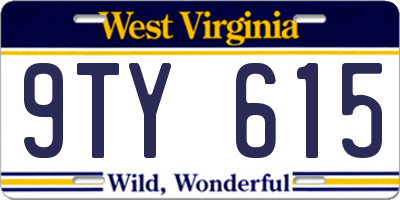 WV license plate 9TY615