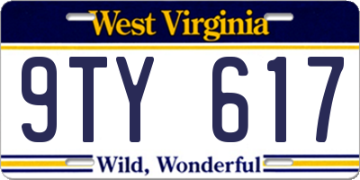 WV license plate 9TY617