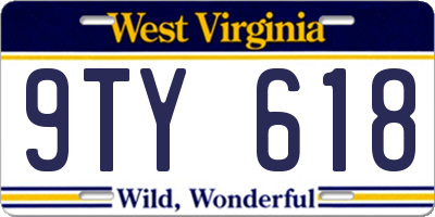 WV license plate 9TY618