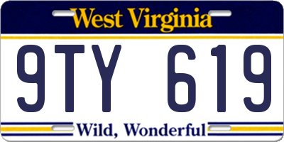 WV license plate 9TY619
