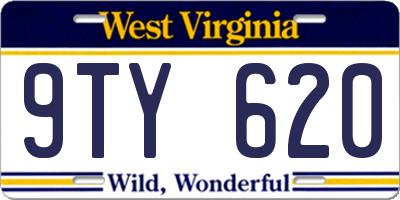 WV license plate 9TY620