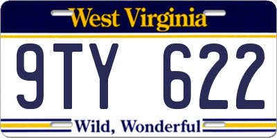 WV license plate 9TY622