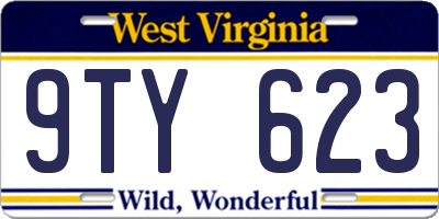 WV license plate 9TY623