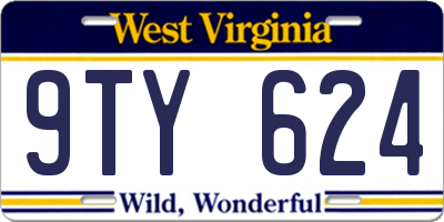 WV license plate 9TY624
