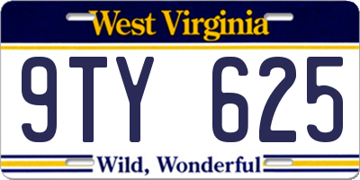 WV license plate 9TY625