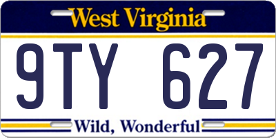 WV license plate 9TY627