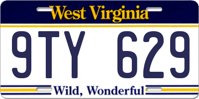 WV license plate 9TY629