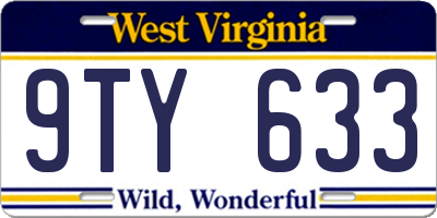 WV license plate 9TY633