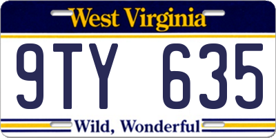 WV license plate 9TY635