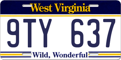 WV license plate 9TY637