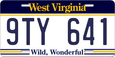 WV license plate 9TY641