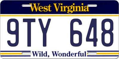 WV license plate 9TY648