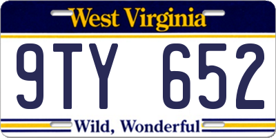 WV license plate 9TY652