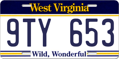 WV license plate 9TY653