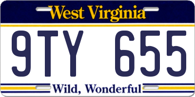 WV license plate 9TY655