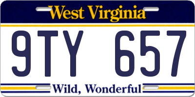 WV license plate 9TY657