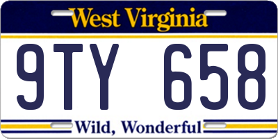 WV license plate 9TY658