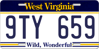 WV license plate 9TY659