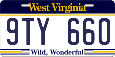 WV license plate 9TY660
