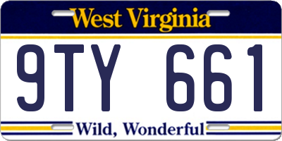 WV license plate 9TY661