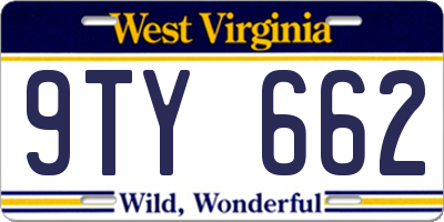 WV license plate 9TY662