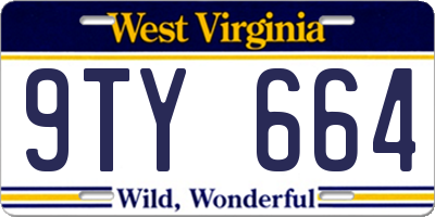 WV license plate 9TY664