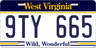 WV license plate 9TY665