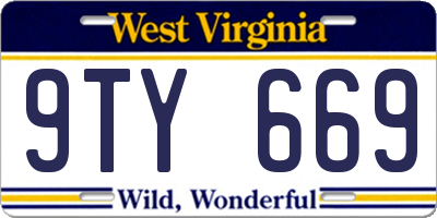 WV license plate 9TY669