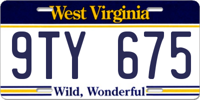 WV license plate 9TY675