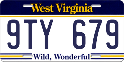 WV license plate 9TY679