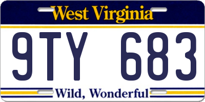 WV license plate 9TY683