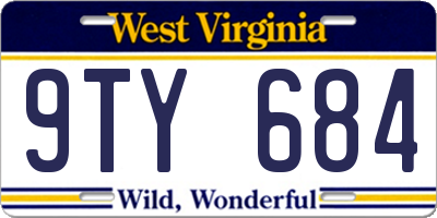 WV license plate 9TY684