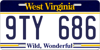 WV license plate 9TY686