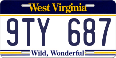 WV license plate 9TY687
