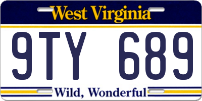 WV license plate 9TY689