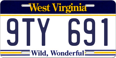 WV license plate 9TY691