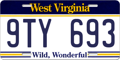 WV license plate 9TY693