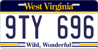 WV license plate 9TY696