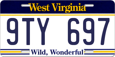 WV license plate 9TY697