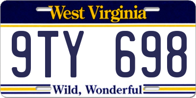 WV license plate 9TY698