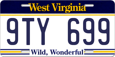 WV license plate 9TY699