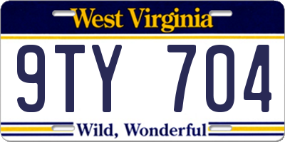 WV license plate 9TY704