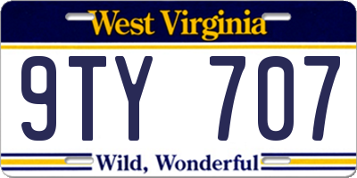 WV license plate 9TY707