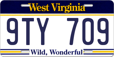WV license plate 9TY709